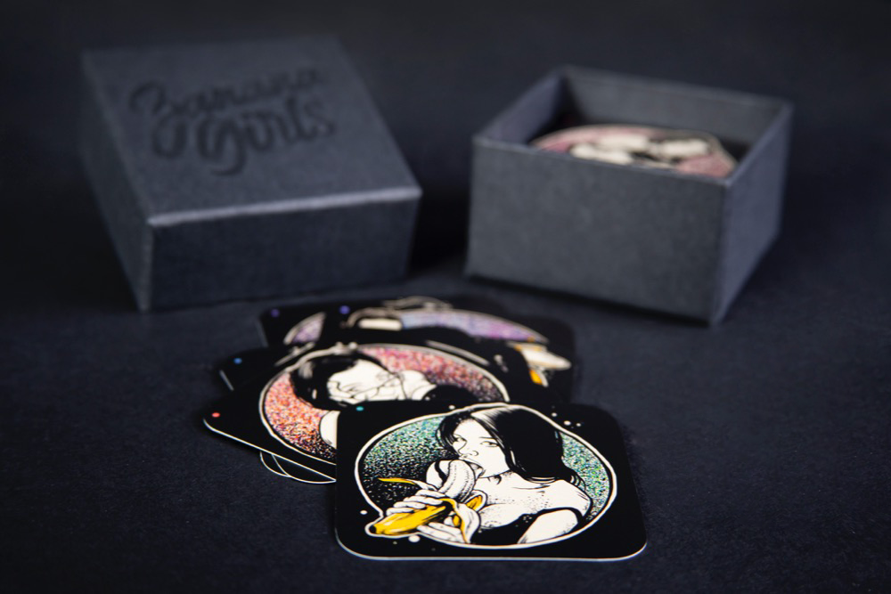 Banana Girls erotic art card game by Mazacio